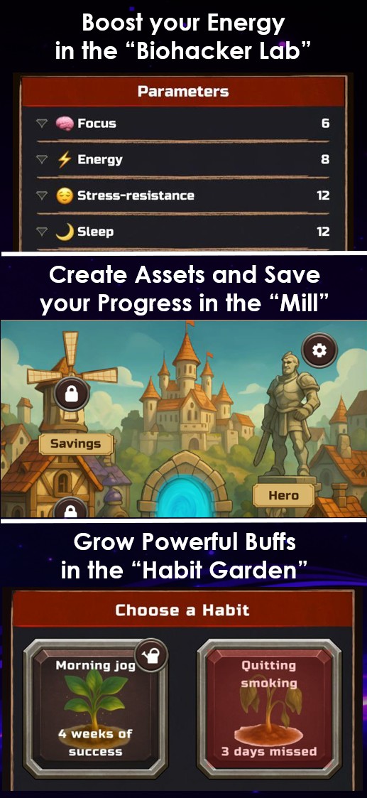Biohacker's Lab, Mill and Garden of Habits in PORTAL