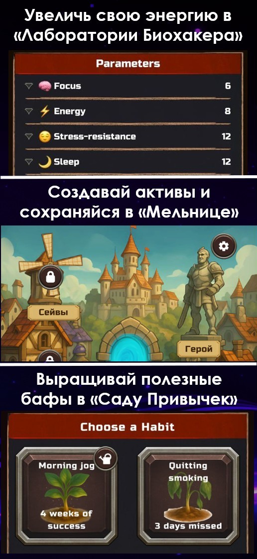 Лаборатория Биохакера, Мельница и Сад Привычек в PORTAL